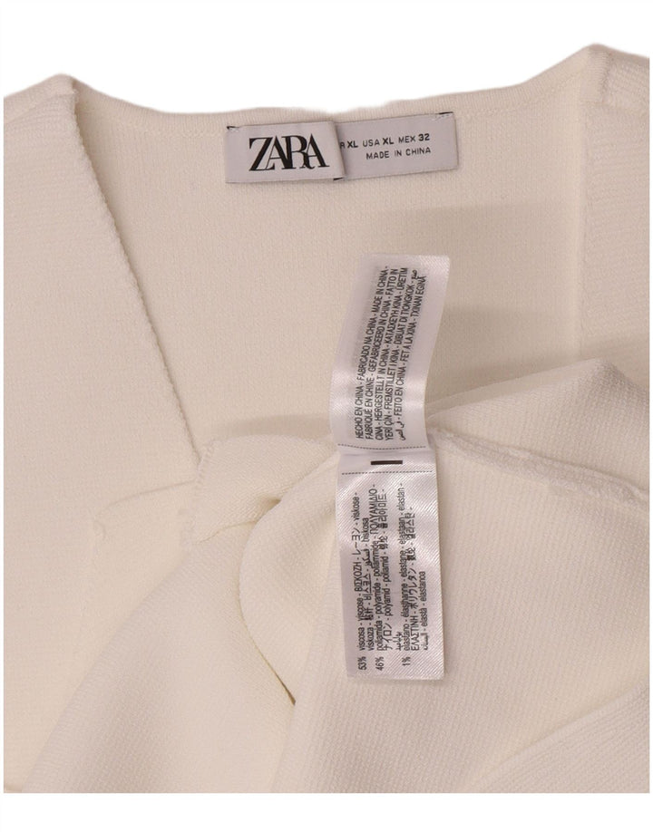 Chaleco Zara Mujer ES 40 XL Viscosa Blanco
