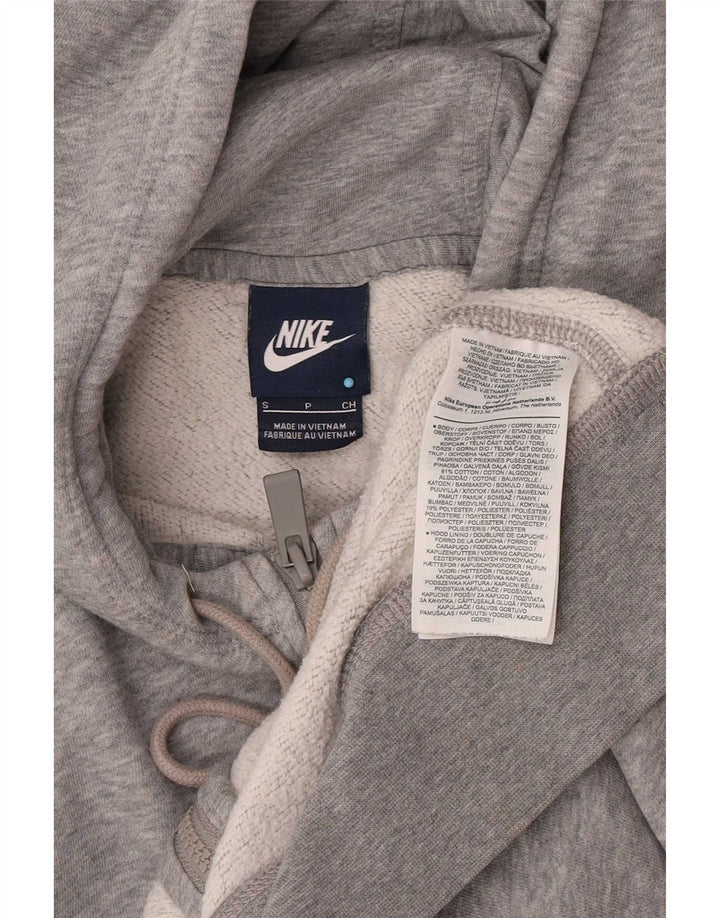 Nike Sudadera con capucha y cremallera para hombre, talla pequeña, algodón moteado gris
