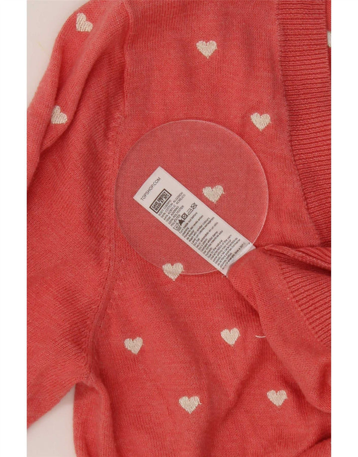 Topshop Suéter Cárdigan con Estampado Abstracto para Mujer UK 40 Mediano Rosa Corazón