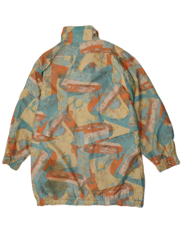 Vintage mujer patrón abstracto cortavientos abrigo EU 46 XL multicolor