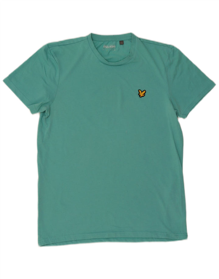 LYLE & SCOTT Camiseta para hombre Top Medium Turquesa Algodón