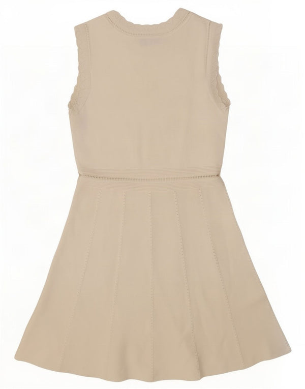 Zara Vestido sin mangas con vuelo para mujer UK 44 Large Poliamida blanca