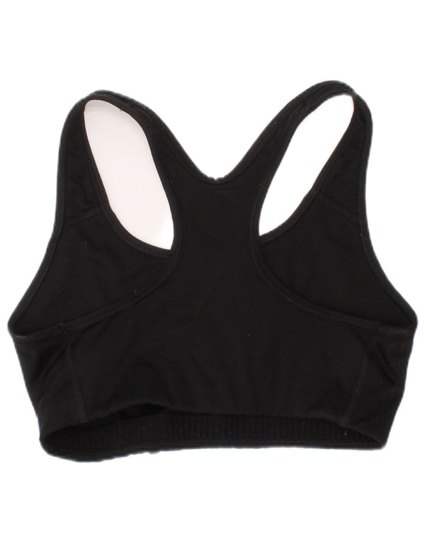 Nike Womens Dri Fit Graphic Sport Bra Vest Top Small Black Polyester Sports