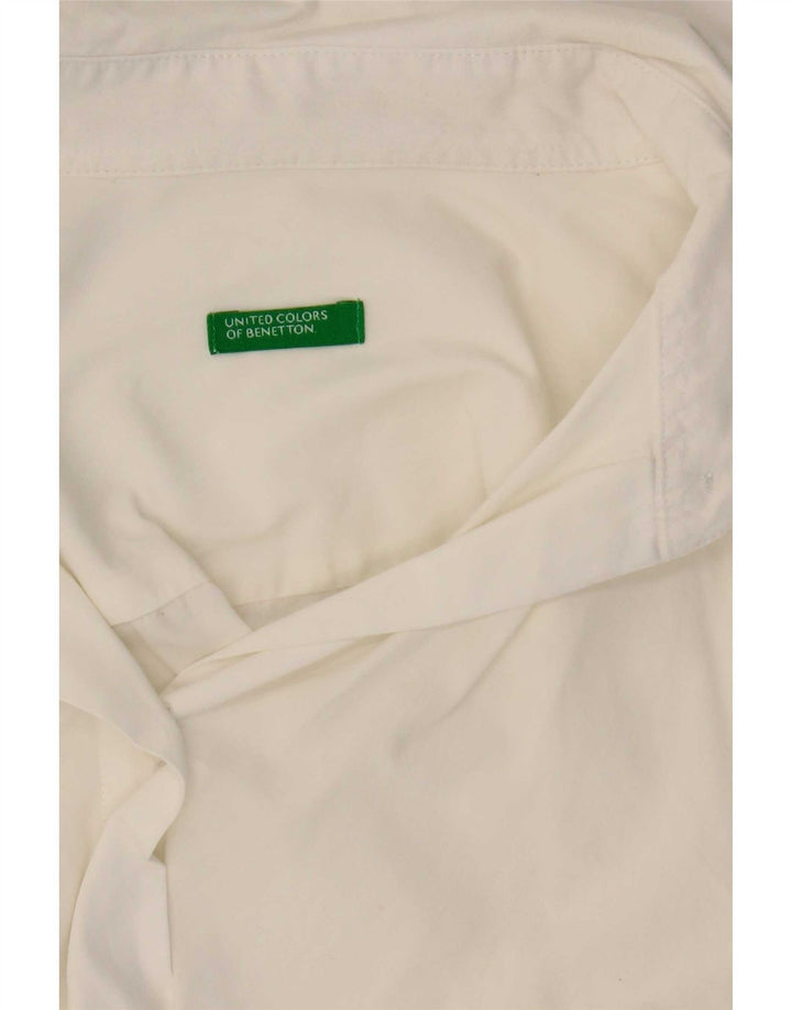 Camisa Benetton Mujer ES 42 Mediano Blanco