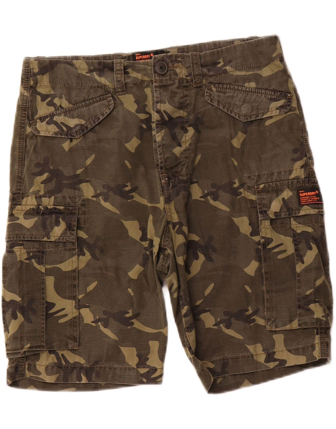 Superdry Shorts Cargo W30 Medium Khaki Camuflaje De Algodón Para Hombre