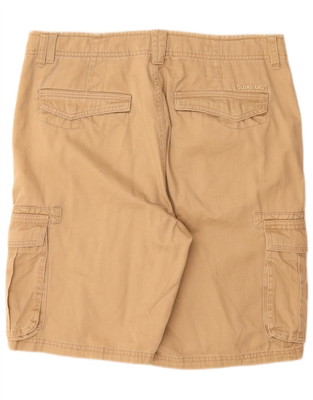 QUIKSILVER Shorts Cargo Hombre W32 Algodón Beige Medio