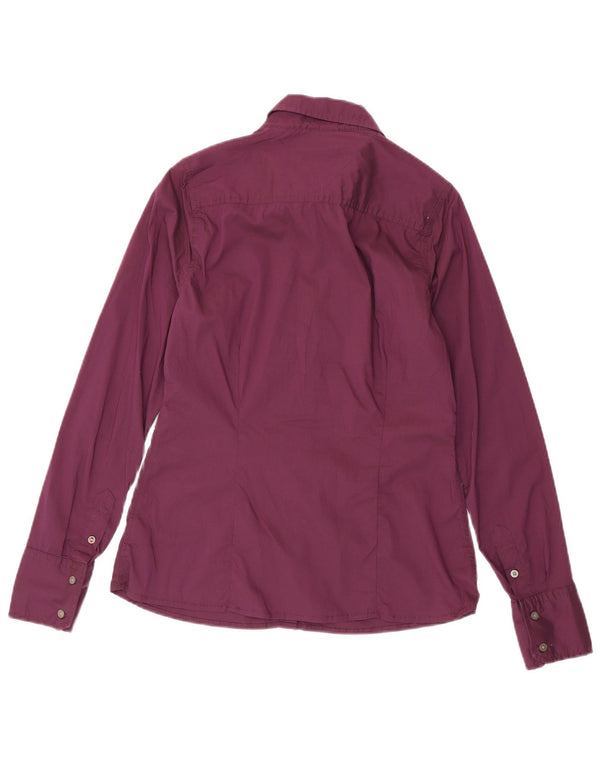 Tommy Hilfiger Camisa para mujer UK 44 Grande Algodón Púrpura