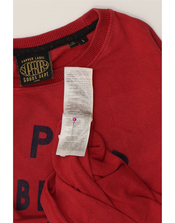 SUPERDRY Camiseta gráfica para hombre Top grande de algodón rojo