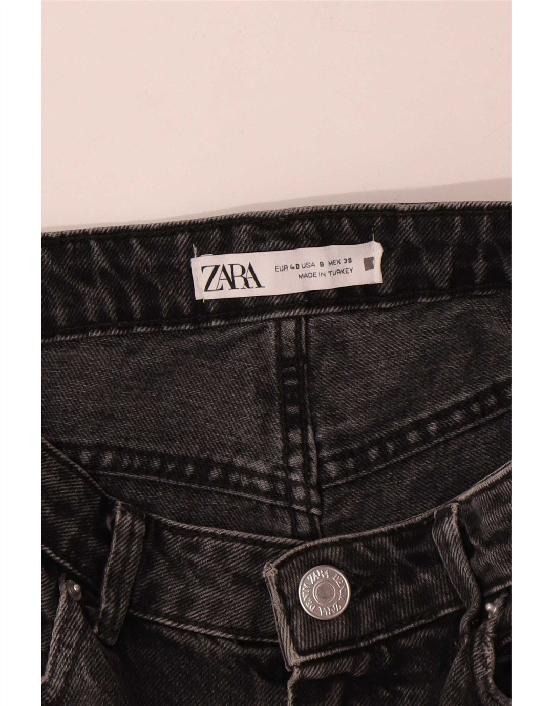 Zara Mujer Shorts Vaqueros EU 40 Medium W30 Negro