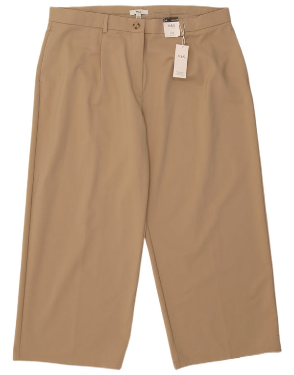 Marks & Spencer Pantalones chinos de cintura alta para mujer UK 24 4XL W44 L28 Beige