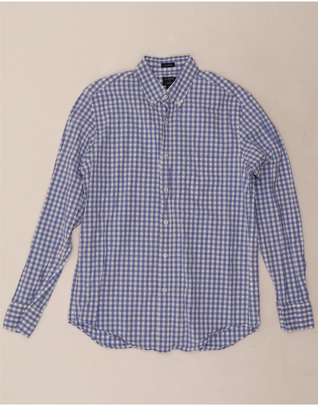 J. Crew Camisa de corte clásico para hombre de algodón a cuadros azul medio
