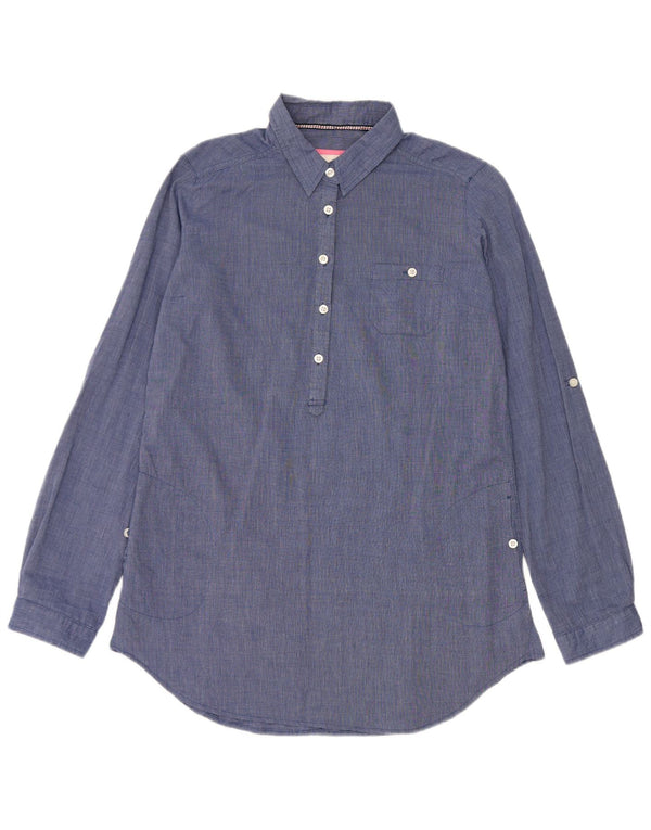 Brugi Camisa larga para mujer UK 46 Algodón azul grande