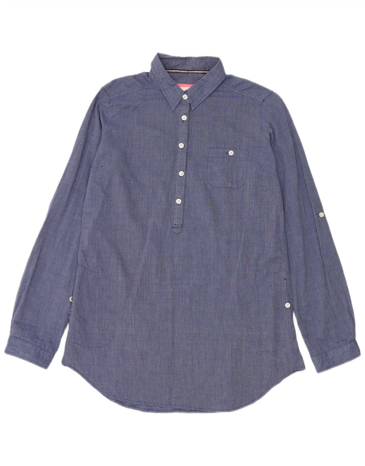 Brugi Camisa larga para mujer UK 46 Algodón azul grande