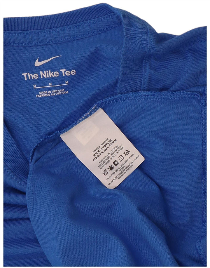 Nike Camiseta gráfica de manga larga de algodón azul medio para hombre