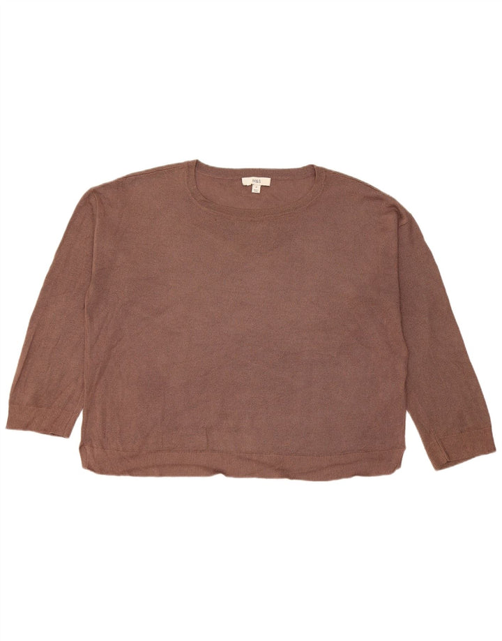 Marks & Spencer Jersey con Cuello Barco para Mujer UK 44 Marrón Medio