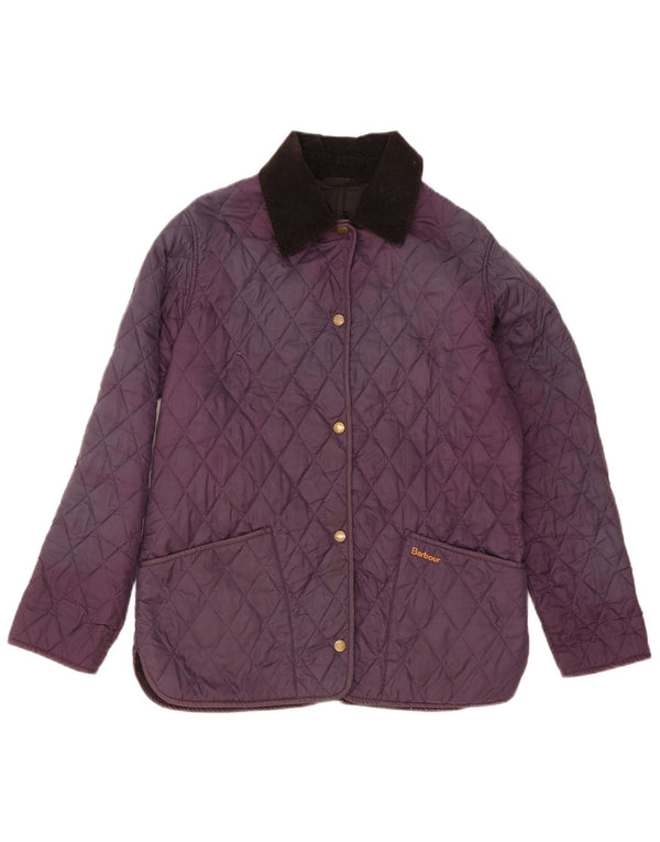 Barbour Chaqueta Acolchada Para Mujer UK 12 Poliéster Púrpura Mediano