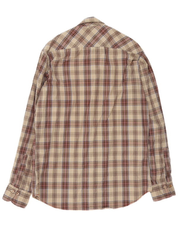 Marlboro Classics Camisa Hombre Grande Marrón Cuadros Algodón