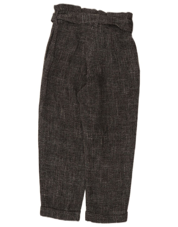 Topshop Pantalones cortos de cintura alta para mujer UK 6 XS W26 L23 Negro moteado