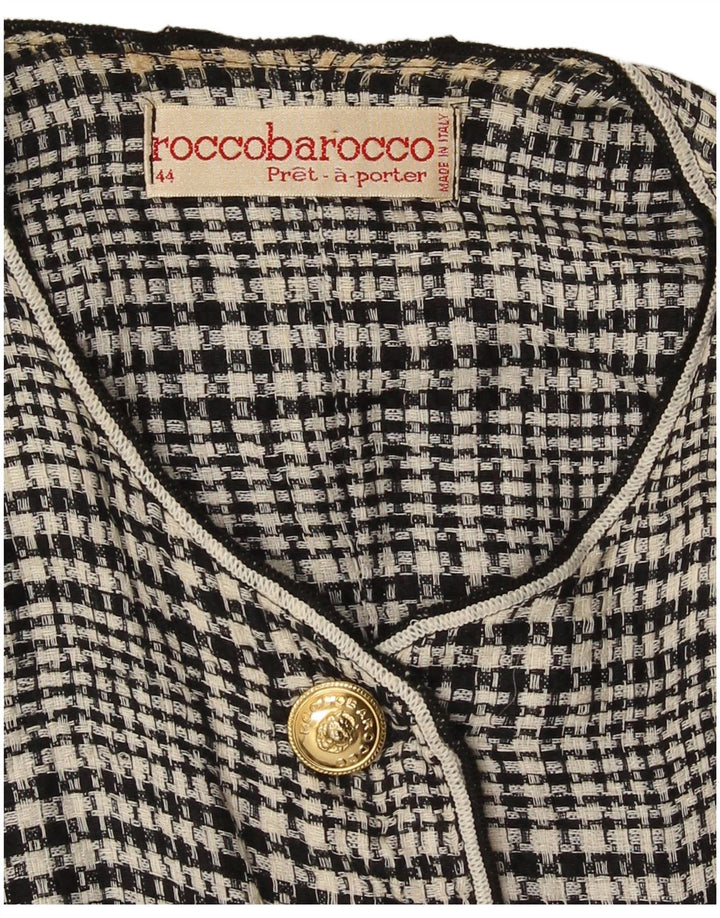 Roccobarocco Cárdigan para mujer IT 44 Medium Black Houndstooth