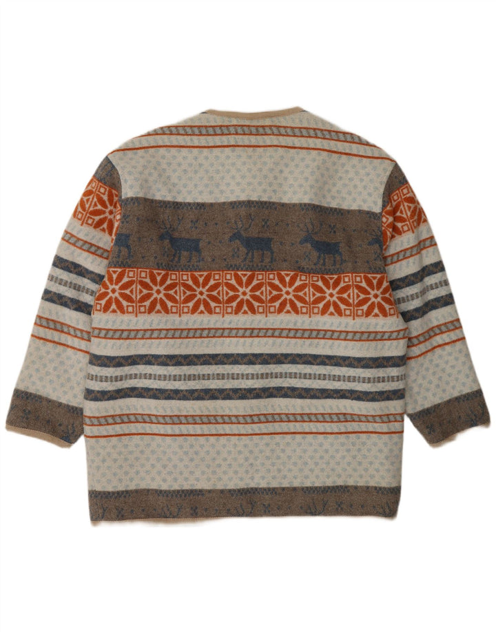 Abrigo vintage para mujer UK 46 Grande Multicolor Rayas