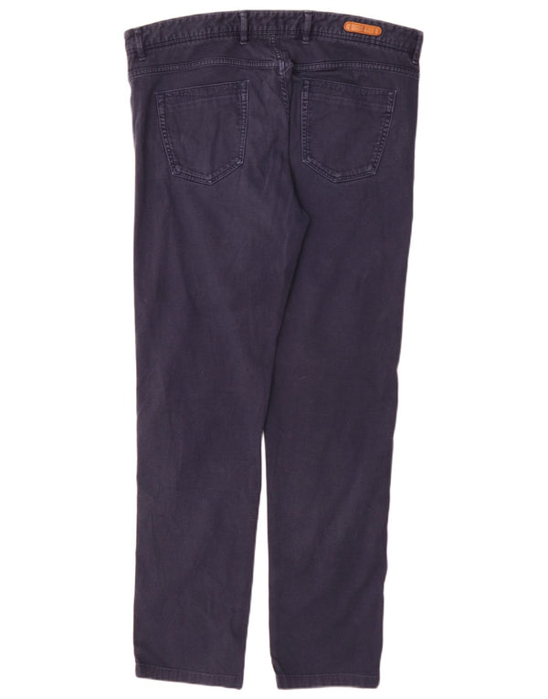 Massimo Dutti Pantalones Casuales Slim Fit para Hombre EU 44 Large W34 L32 Azul Marino