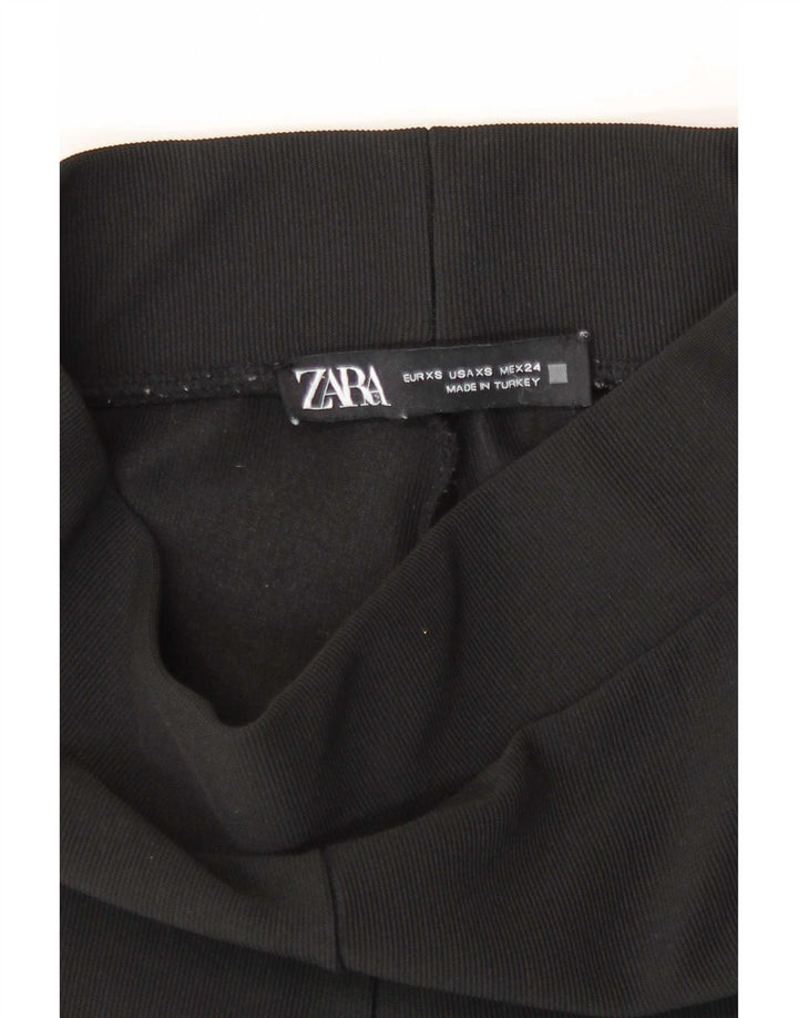 Zara Mujer Leggings Acampanados Reino Unido 4 XS Negro