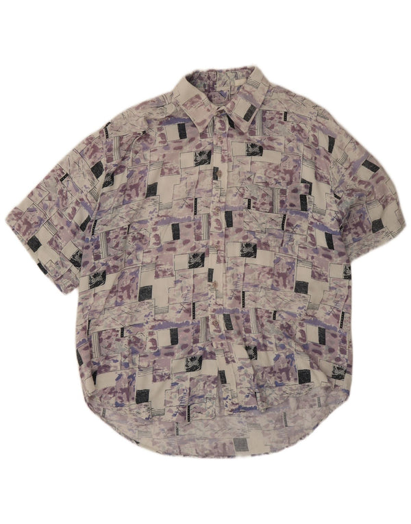 Burcardi Camisa De Manga Corta Para Hombre Large Multicolor Geométrico