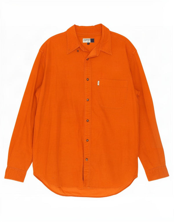 Camisa de pana Esprit para hombre, talla grande, naranja