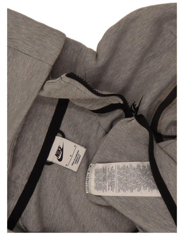 Nike - Sudadera con capucha y cremallera para hombre, algodón moteado en gris medio