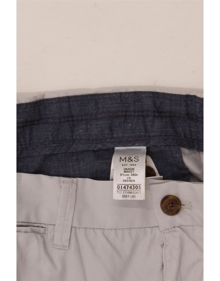 Marks & Spencer Pantalones cortos chinos para hombre W36 Algodón gris grande