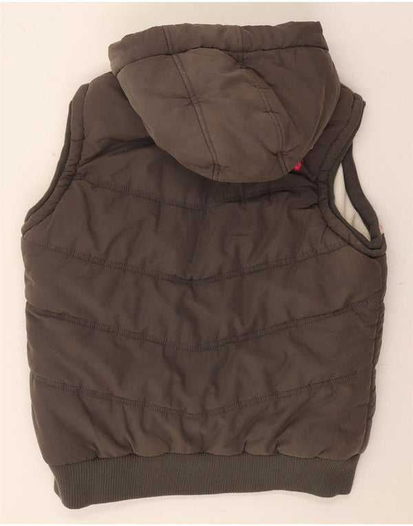 Superdry Chaleco acolchado con capucha para mujer ES 40 XL Gris Fair Isle Algodón
