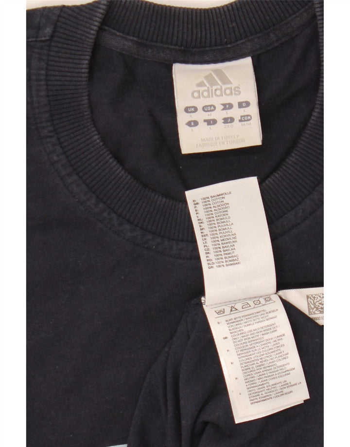 Adidas - Camiseta gráfica para hombre, talla grande, algodón azul marino