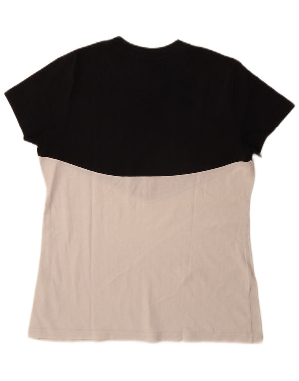 Nike Camiseta gráfica para mujer Top UK 10 Small Negro Colorblock Algodón