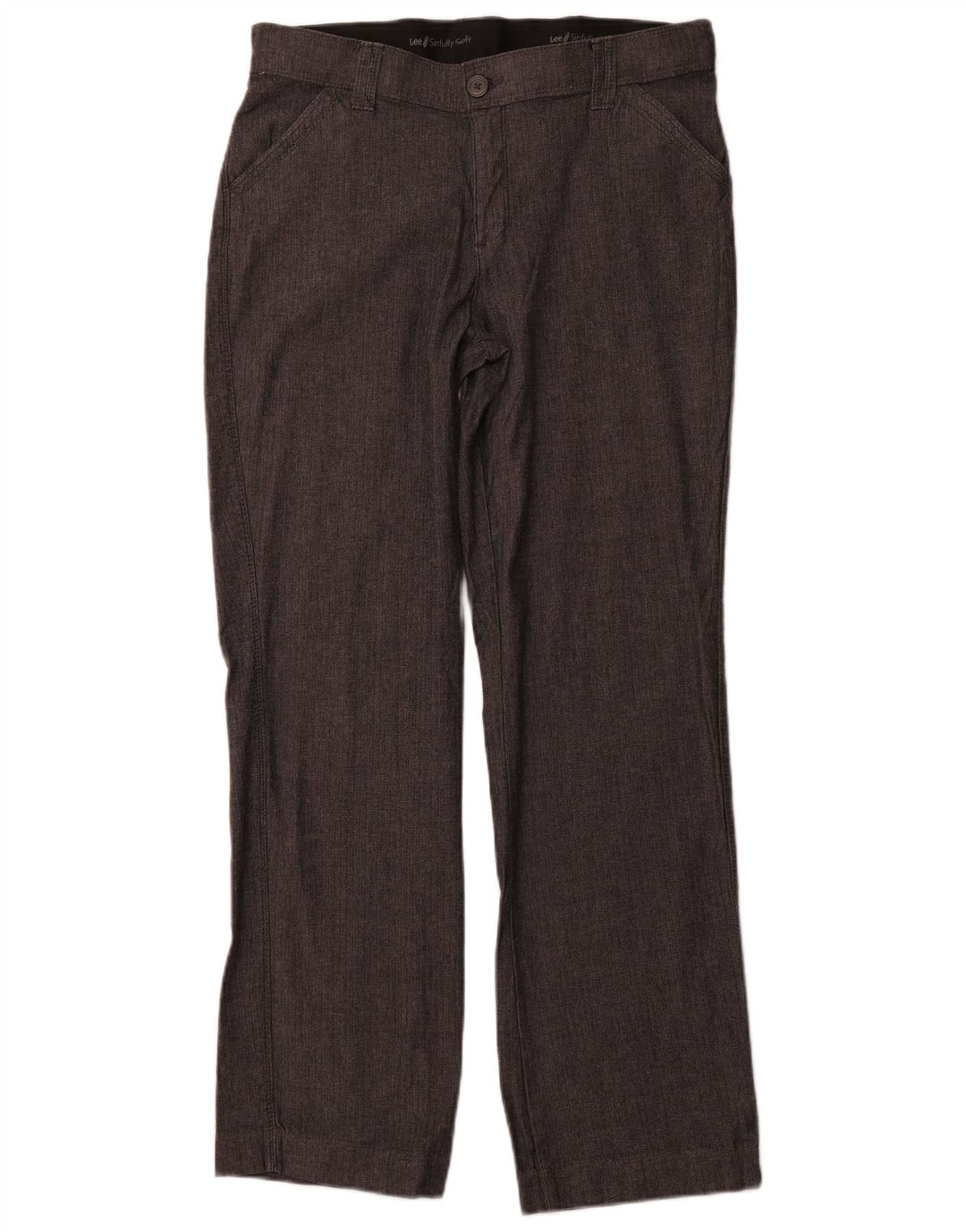 LEE Pantalones casuales rectos para mujer US 12 Large W32 L31 Gris Herringbone