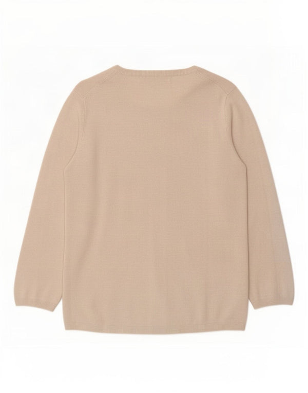 Zara Mujer Cárdigan De Manga 3/4 Suéter UK 42 Medium Beige