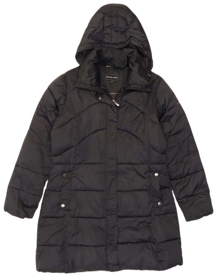Astrolabio Chaqueta acolchada con capucha para mujer UK 44 Grande Poliéster negro