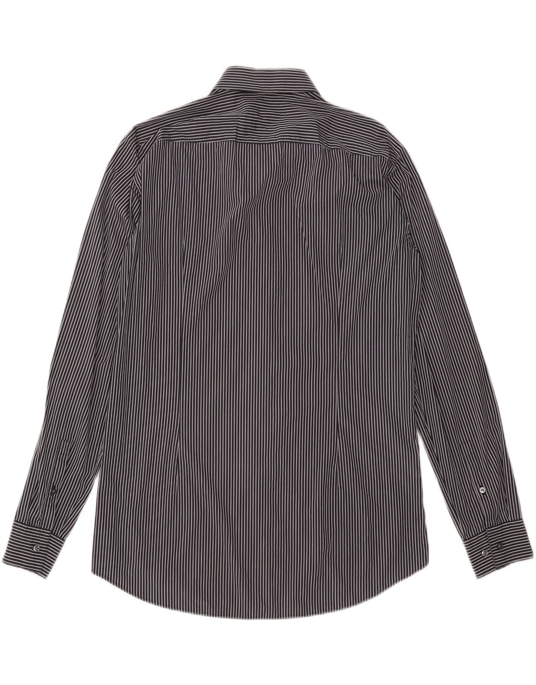 HUGO BOSS Camisa elástica para hombre Talla 42 16 1/2 Grande Raya negra negra