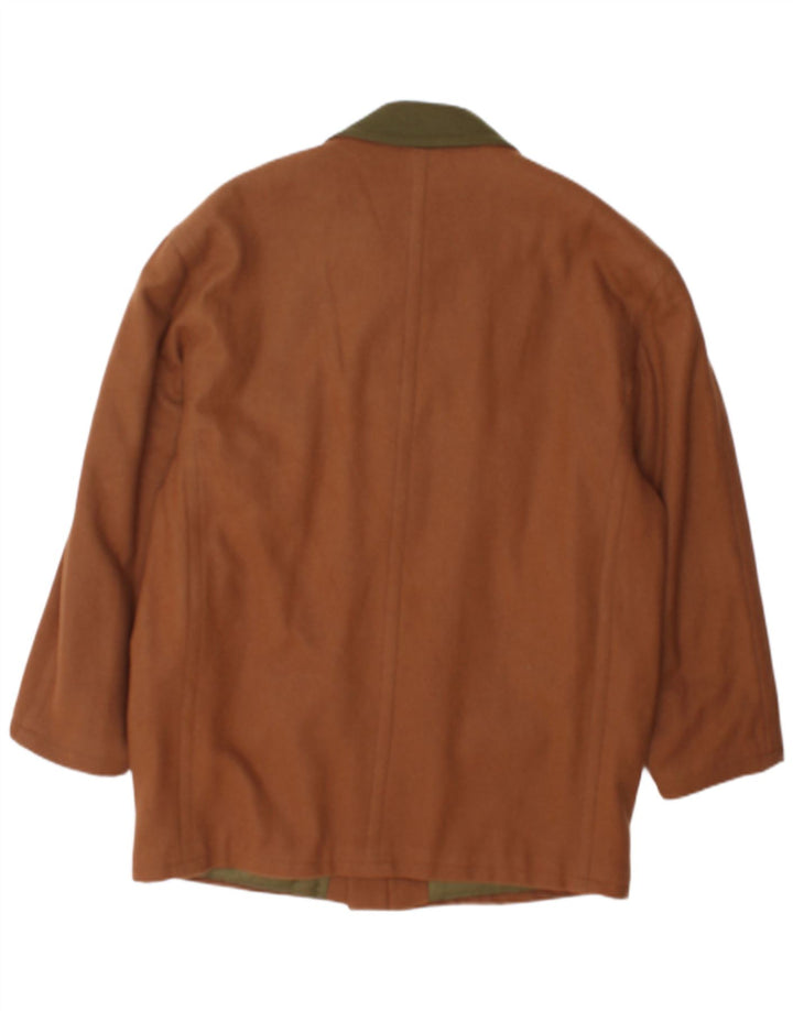 Abrigo vintage para hombre Reino Unido 40 Bloque de color marrón grande