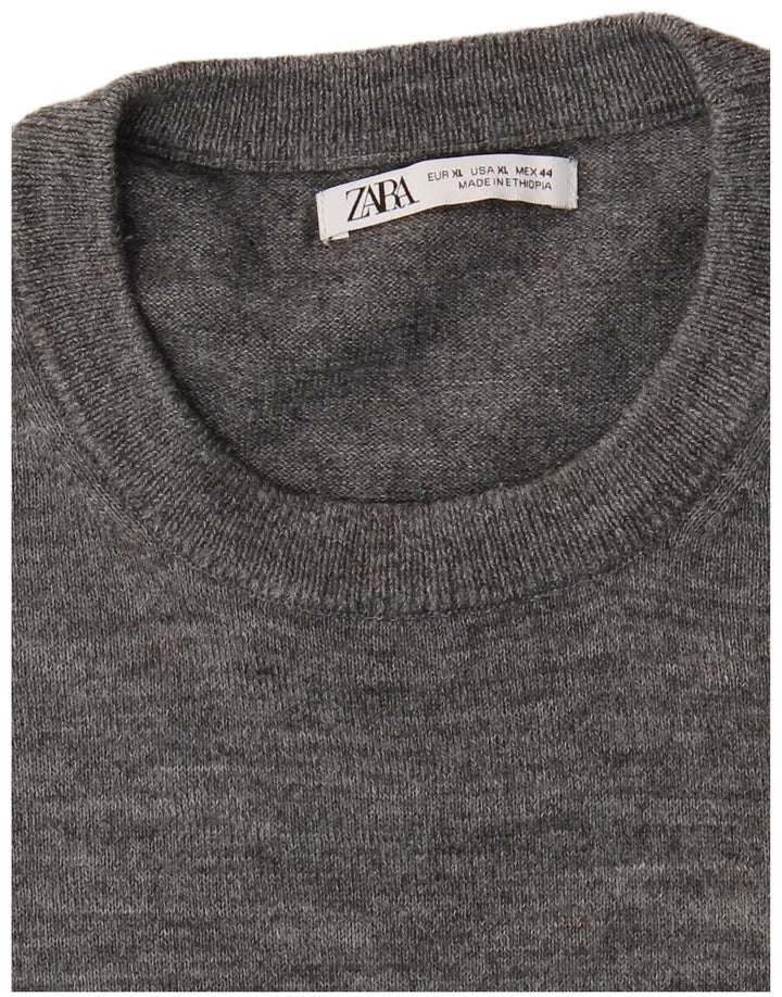 Zara Hombre Jersey Cuello Redondo Jersey XL Gris