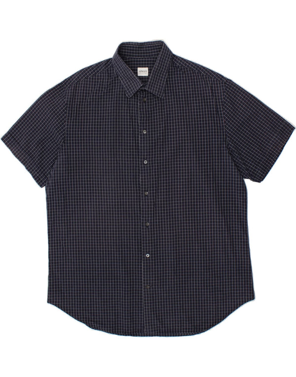 ARMANI COLLEZIONI Camisa Manga Corta Hombre Talla 45/18 2XL Azul Marino