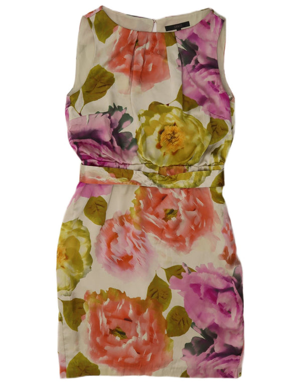Coast Vestido tubo sin mangas para mujer UK 40 Mediano Seda floral multicolor
