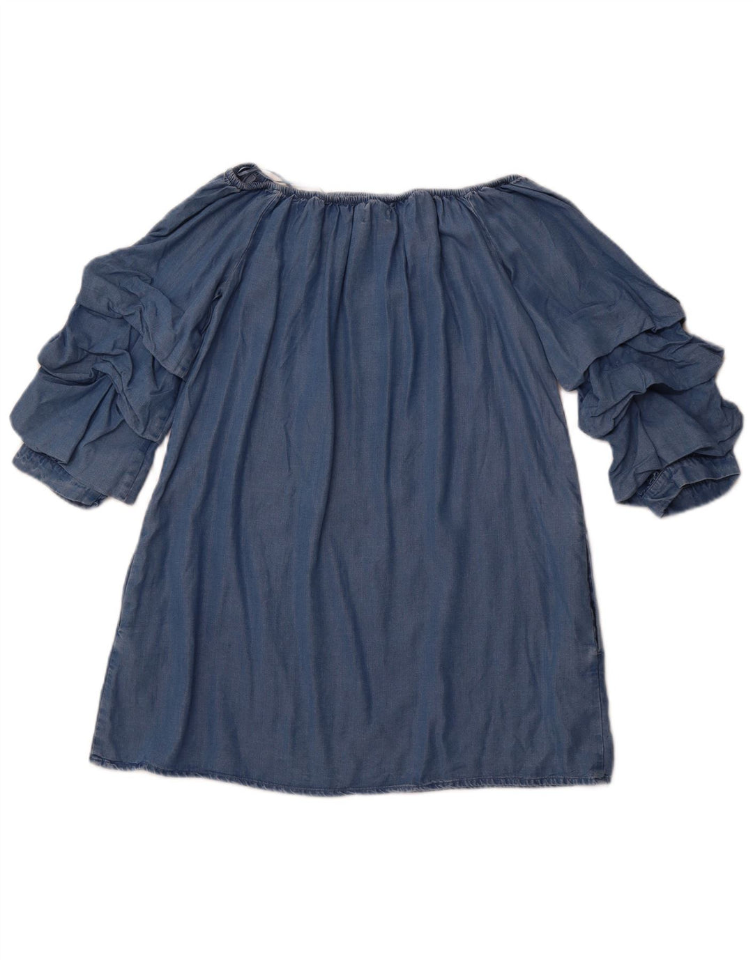 ZARA Top con hombros descubiertos y manga 3/4 para mujer UK 40 Azul medio