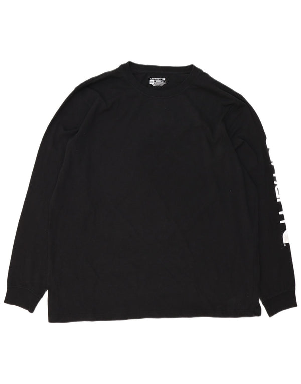 Carhartt Mens Relaxed Fit Graphic Top Manga Larga 2XL Algodón Negro