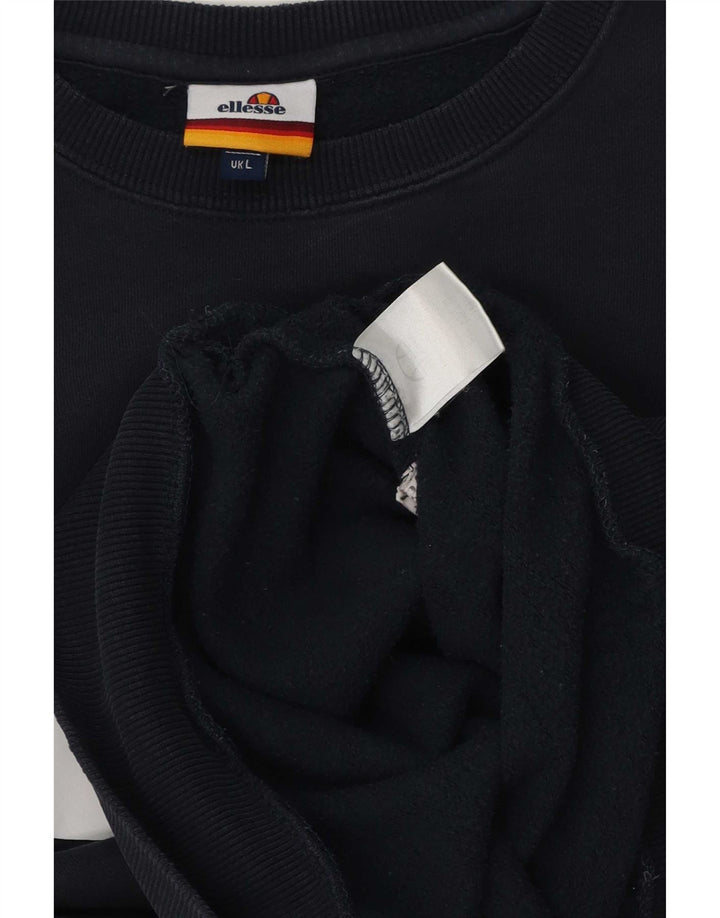 Ellesse Hombre Graphic Sudadera Jumper Grande Azul Marino Algodón