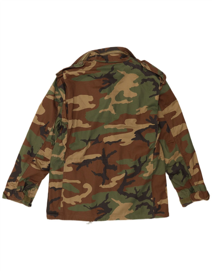 Vintage hombres chaqueta militar Reino Unido 38 medio caqui camuflaje poliéster