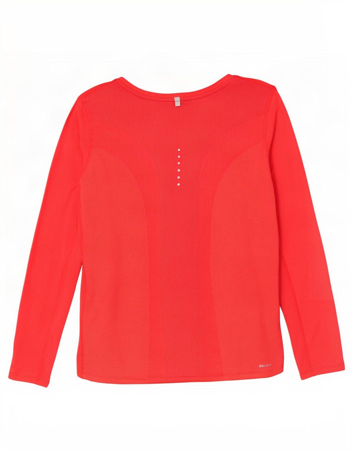 Nike Mujer Dri Fit Top Manga Larga UK 46 Grande Rojo