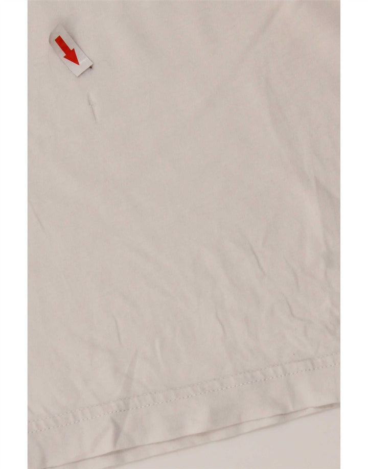 Adidas Hombre Camiseta Top Medium Blanco Colorblock Algodón