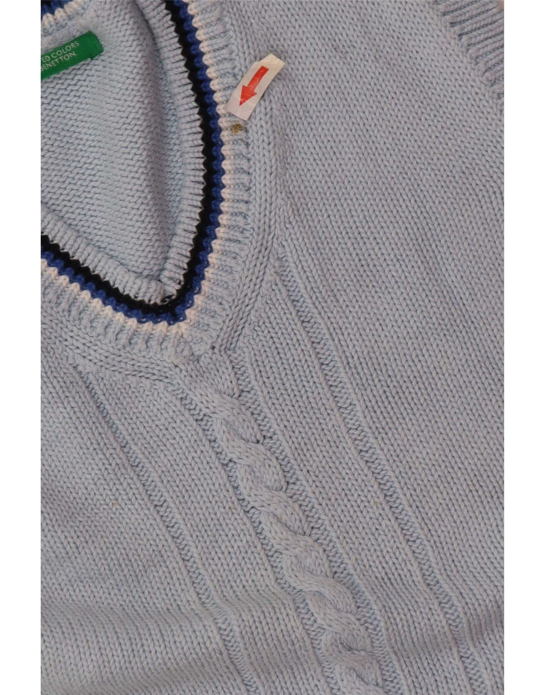 Benetton Camiseta Sin Mangas Para Niño 7-8 Años Azul Rayas