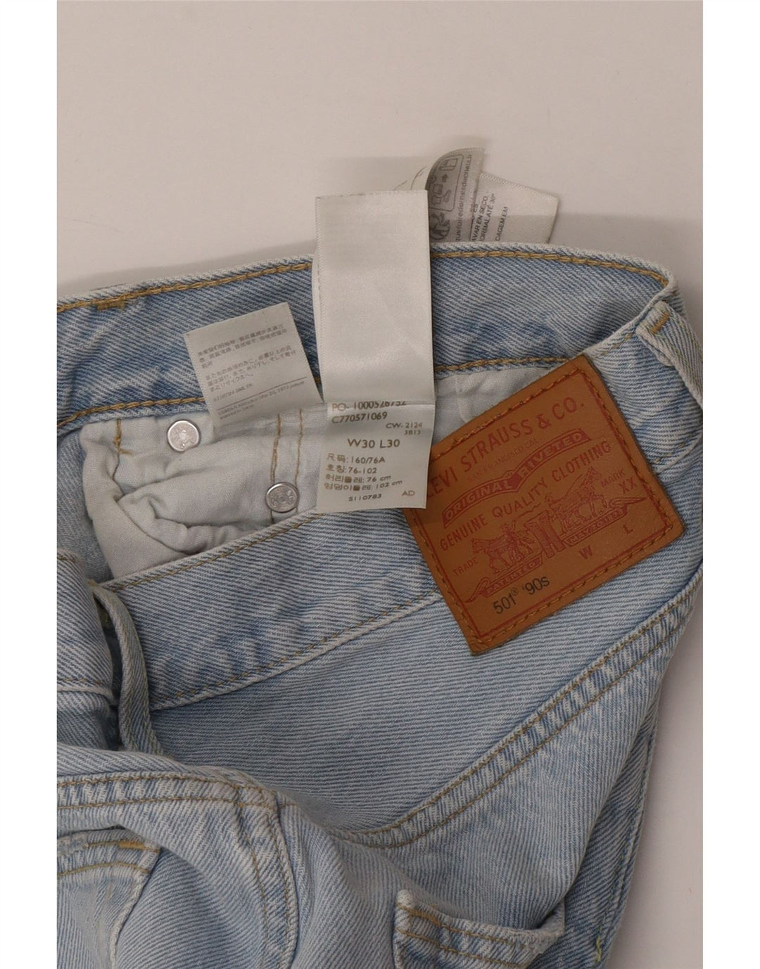 Levi's Hombre 501 Vaqueros Rectos W30 L30 Algodón Azul