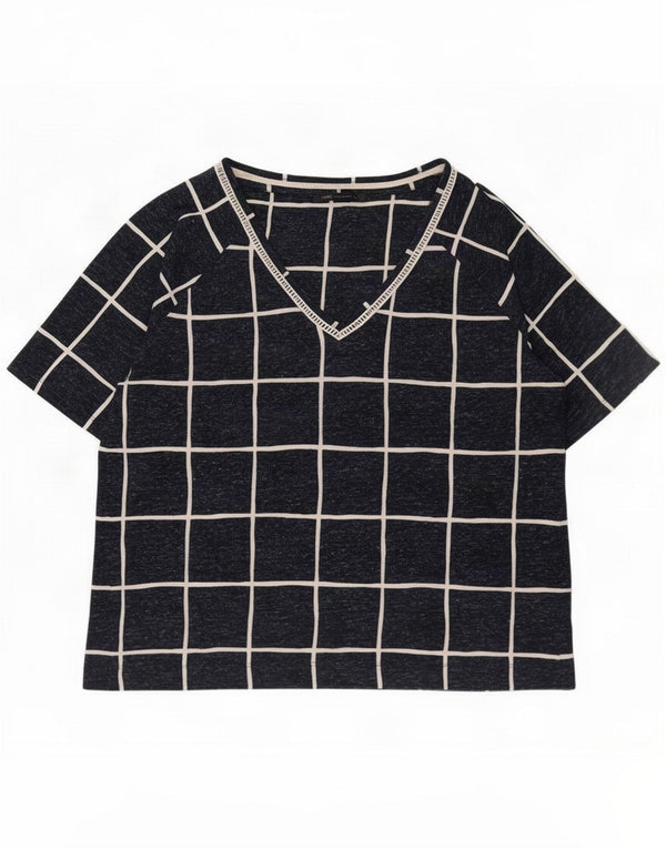 Marks & Spencer Camiseta para mujer Top UK 46 Large Azul marino Geométrico